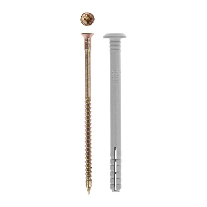 Дюбель-гвоздь "ЗУБР", 6 x 40 мм, цилиндрический бортик, полипропилен., в упаковке 125 шт.