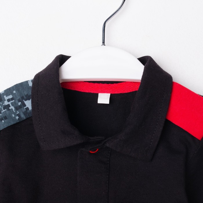 Рубашка для мальчика, рост 92 см, цвет чёрный/карбон милитари Рб-200_М