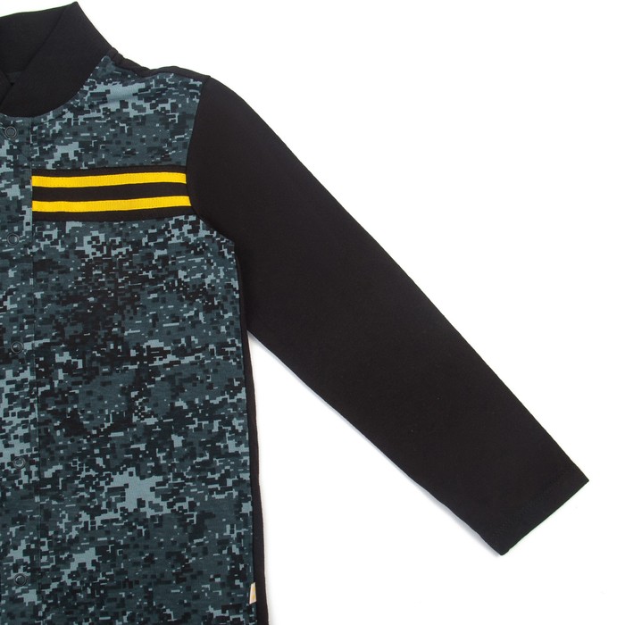 Рубашка для мальчика, рост 110 см, цвет чёрный/карбон милитари Рб-200.1