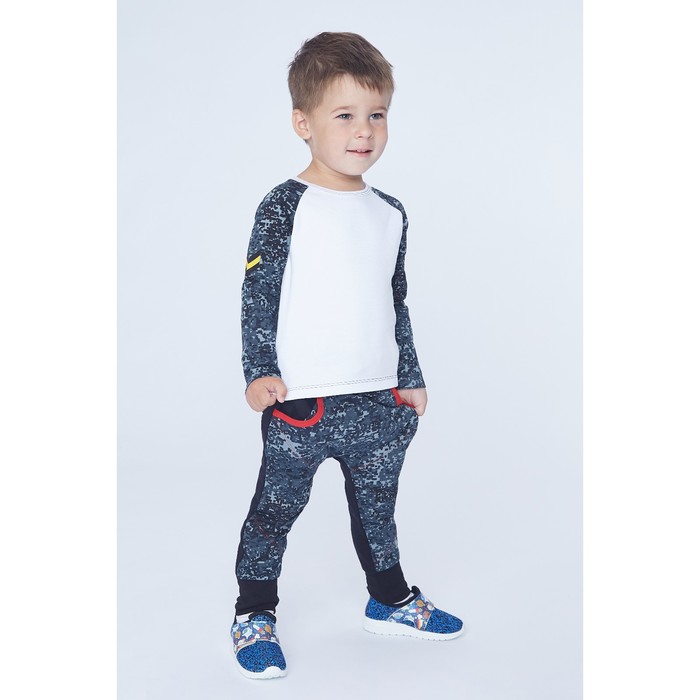 Брюки для мальчика, рост 104 см, цвет красный/карбон милитари Бр-194