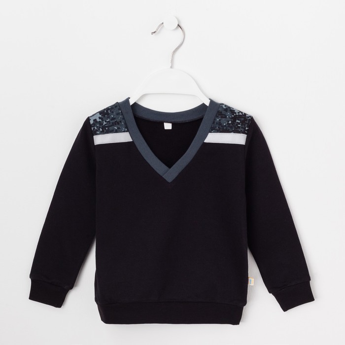 Толстовка для мальчика, рост 86 см, цвет чёрный/карбон милитари Дж-197_М