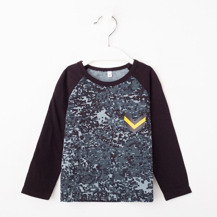 Футболка для мальчика, рост 86 см, цвет белый/карбон милитари Фт-145.3А_М