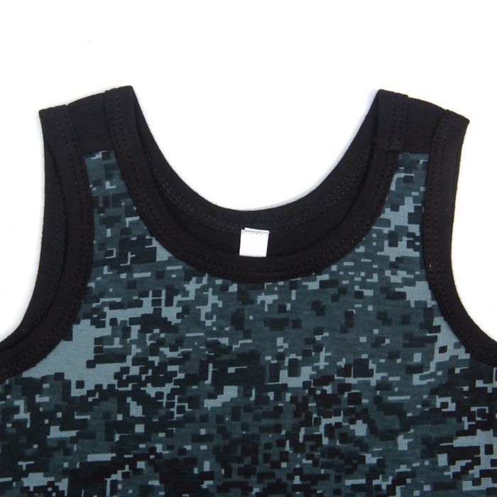 Майка для мальчика, рост 80 см, цвет чёрный/карбон милитари Мк-219.1_М