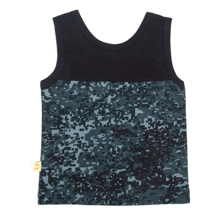 Майка для мальчика, рост 86 см, цвет чёрный/карбон милитари Мк-219.1_М