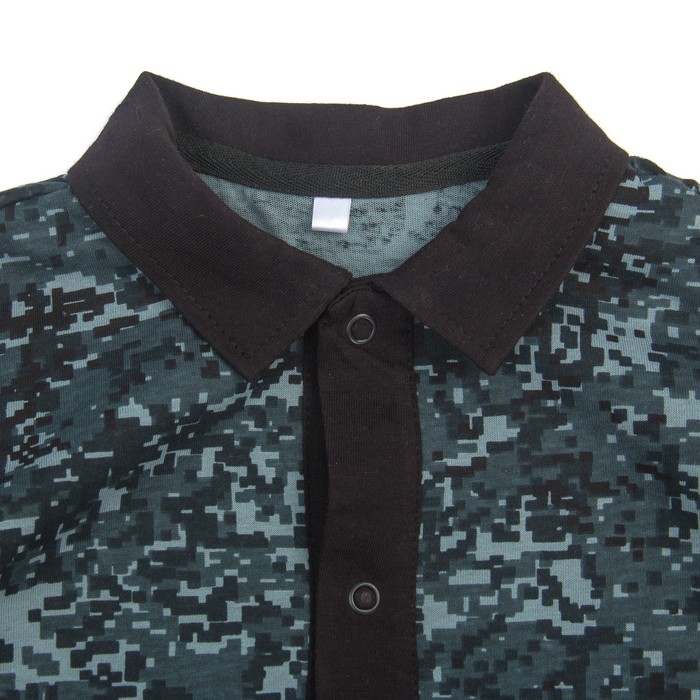 Рубашка для мальчика, рост 116 см, цвет чёрный/карбон милитари Рб-217