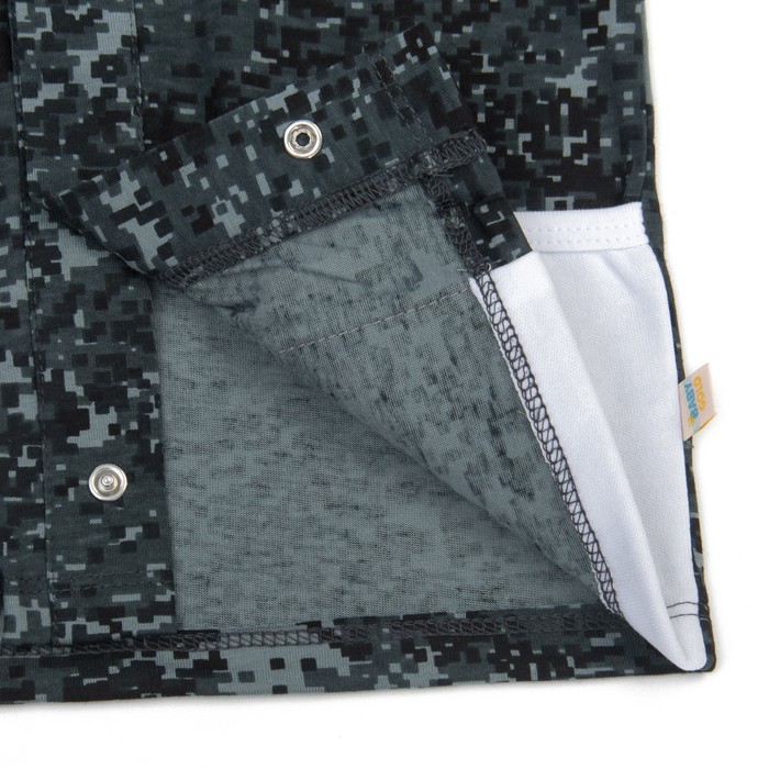 Рубашка для мальчика, рост 80 см, цвет белый/карбон милитари Рб-217.1_М