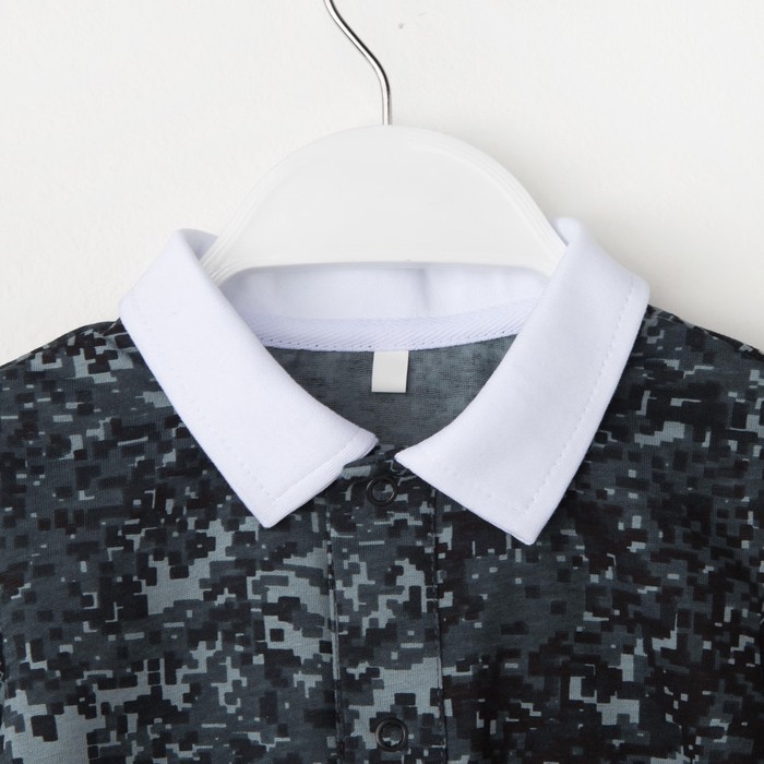 Рубашка для мальчика, рост 92 см, цвет белый/карбон милитари Рб-217.1_М