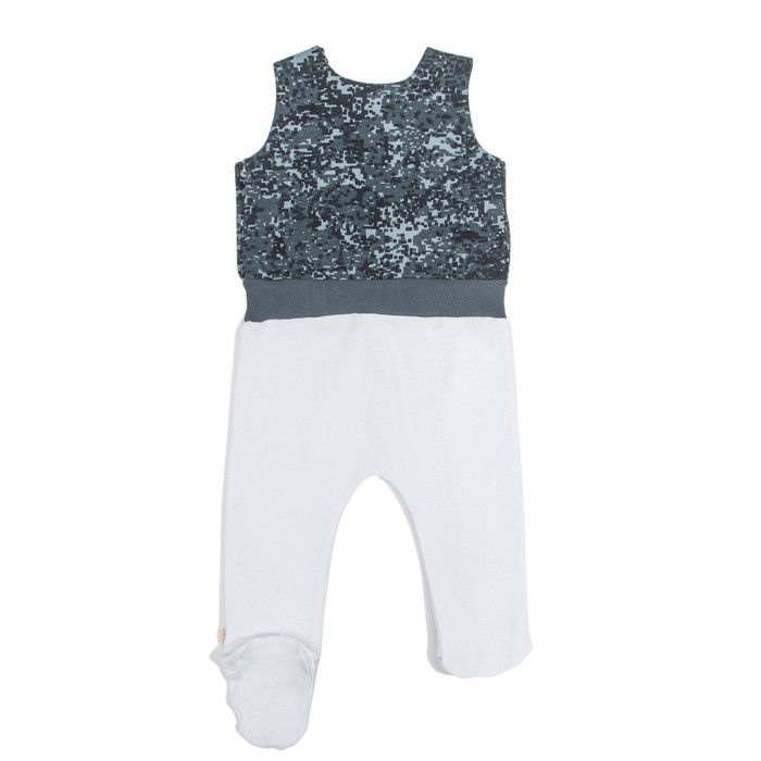 Полукомбинезон детский, рост 80 см, цвет белый/карбон милитари Кб-209_М