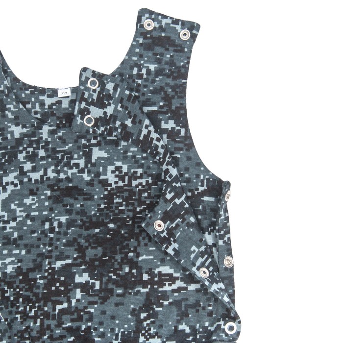 Полукомбинезон детский, рост 80 см, цвет белый/карбон милитари Кб-209_М