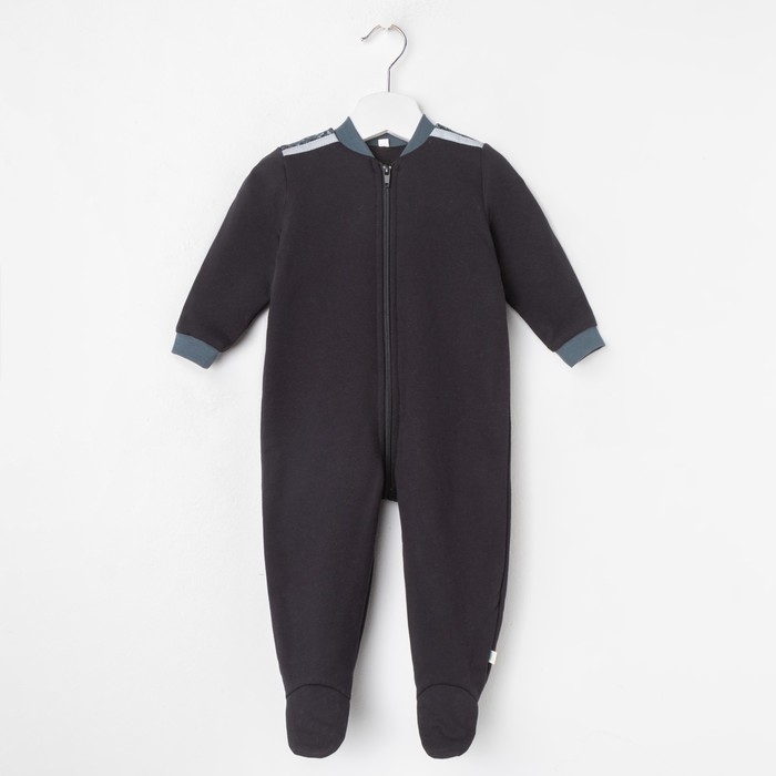 Полукомбинезон детский, рост 62 см, цвет чёрный Кб-212_М