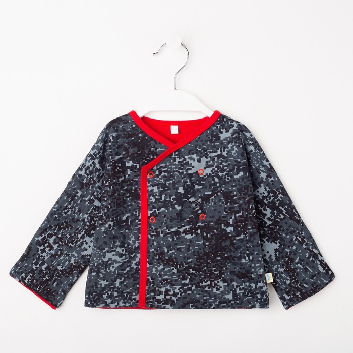 Кофточка детская, рост 68 см, цвет красный/ карбон милитари Кф-211_М