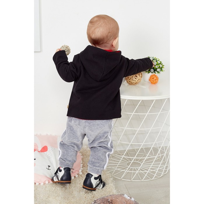 Джемпер детская, рост 68 см, цвет чёрный/красный Кр-213_М