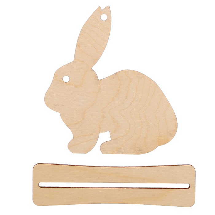 Фигурка-подвескаиз фанеры "Заяц" с подставкой (набор 2 детали) 9,5х8,5 см
