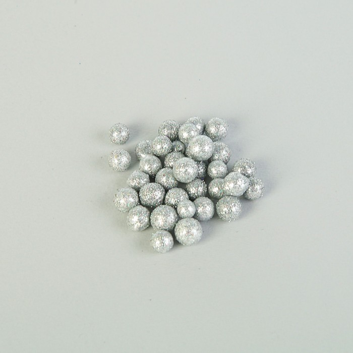 Наполнитель декоративный "Волшебные шарики", серебряный блеск, 10 гр/250 мл.