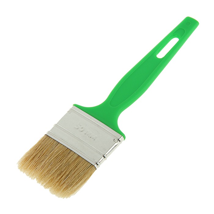 Кисть плоская TUNDRA basic, 50х6 мм, ручка пластик, натуральная щетина