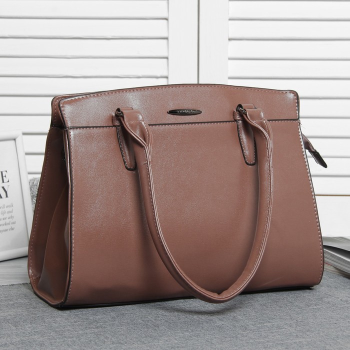 Сумка женская, отдел с перегородкой на молнии, наружный карман, цвет пудровый