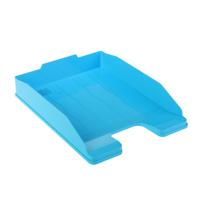 Лоток для бумаг горизонтальный "Эксперт", голубой BLUE