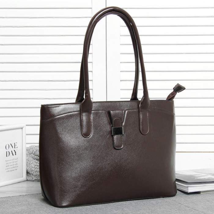 Сумка женская, 2 отдела на молниях, наружный карман, цвет кофе