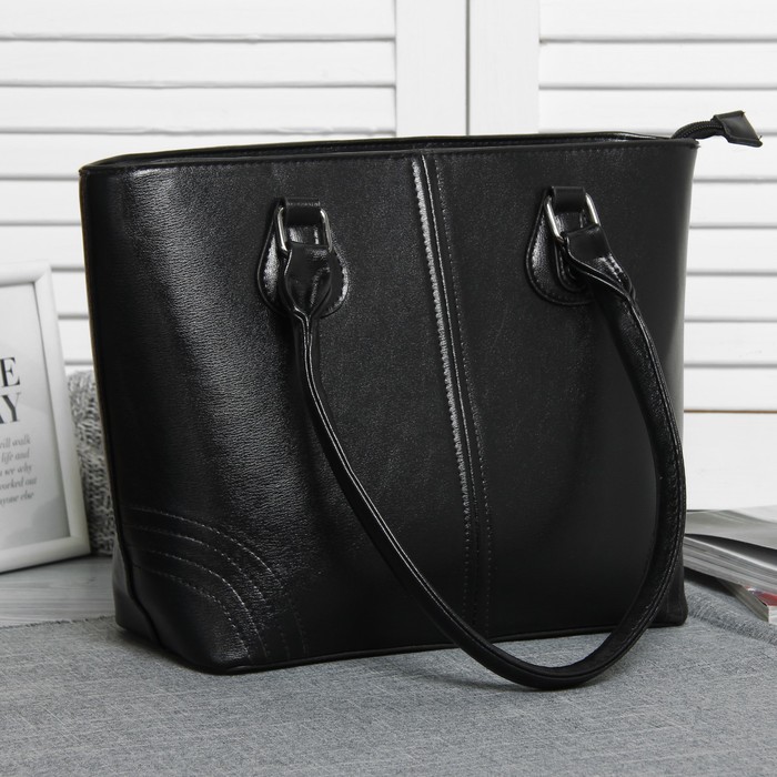 Сумка женская, отдел с перегородкой на молнии, наружный карман, цвет чёрный