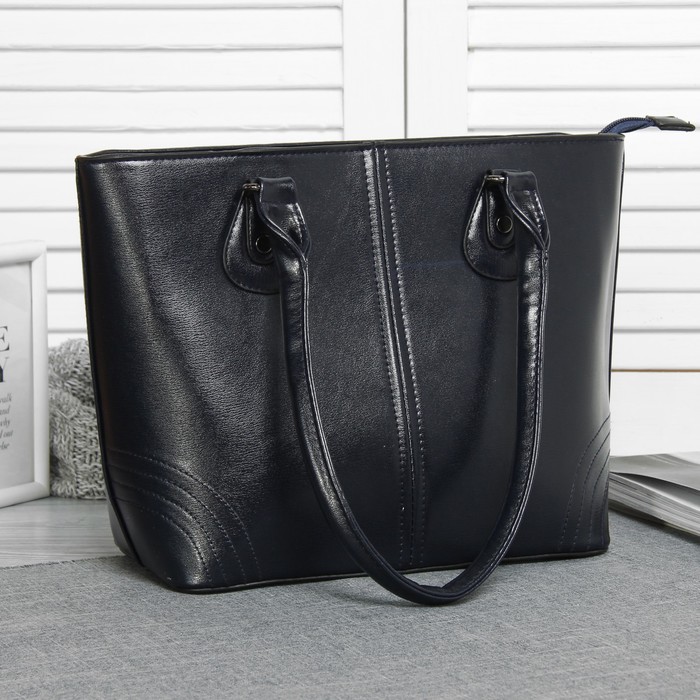 Сумка женская, отдел с перегородкой на молнии, наружный карман, цвет синий