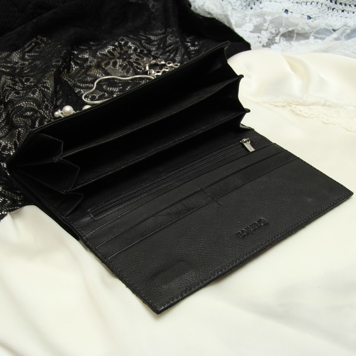 Кошелёк женский, 2 отдела рамка, 3 отдела, для карт, для монет, цвет сиреневый