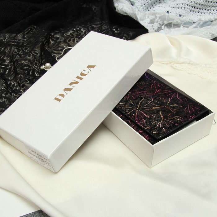 Кошелёк женский, 2 отдела рамка, 3 отдела, для карт, для монет, цвет сиреневый