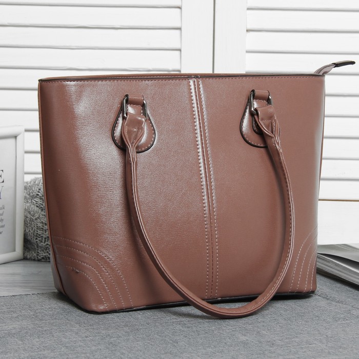 Сумка женская, отдел с перегородкой на молнии, наружный карман, цвет пудровый