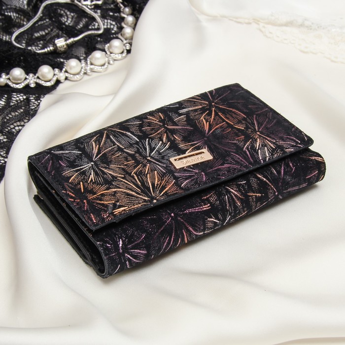 Кошелёк женский, отдел рамка, 3 отдела, для карт, для монет, цвет сиреневый