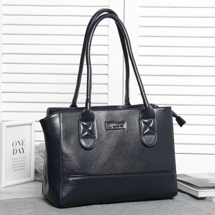 Сумка женская, отдел с перегородкой на молнии, наружный карман, цвет синий