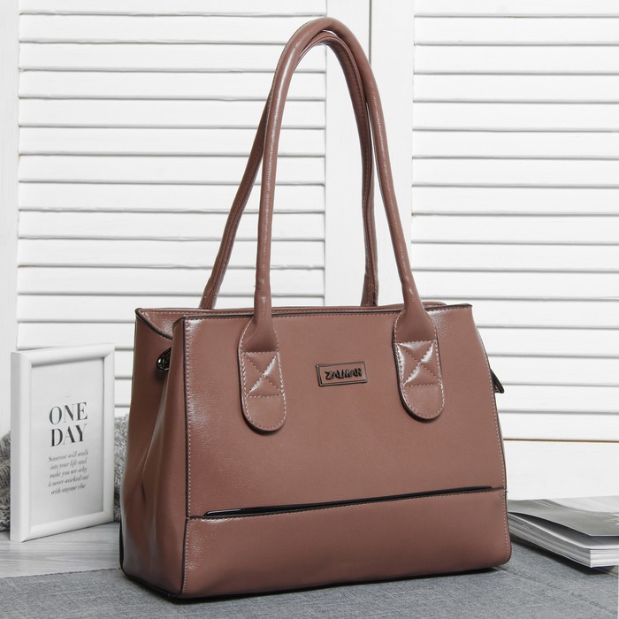 Сумка женская, отдел с перегородкой на молнии, наружный карман, цвет пудровый