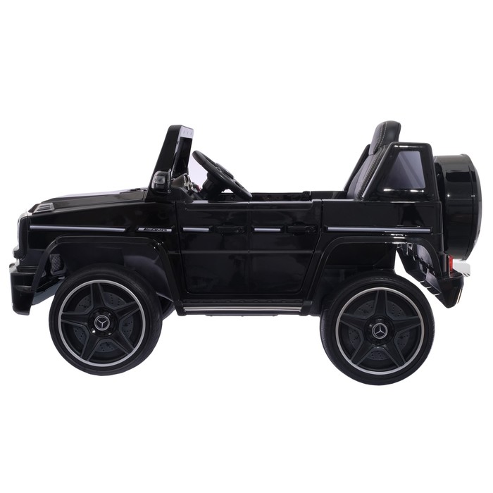 Электромобиль MERCEDES-BENZ G63 AMG, EVA колёса, кожаное сидение, цвет чёрный глянец