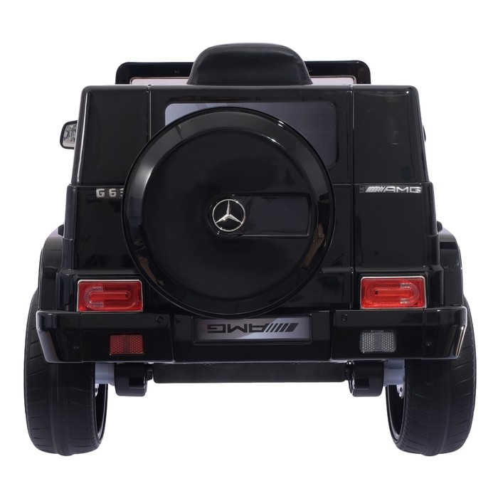 Электромобиль MERCEDES-BENZ G63 AMG, EVA колёса, кожаное сидение, цвет чёрный глянец