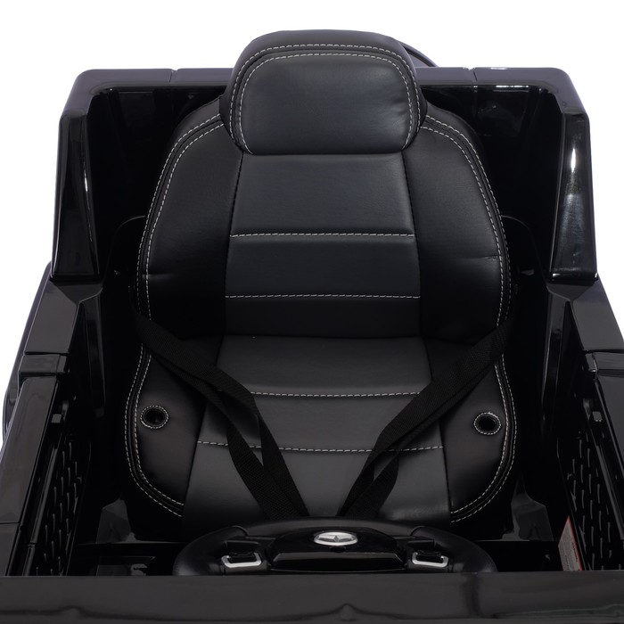 Электромобиль MERCEDES-BENZ G63 AMG, EVA колёса, кожаное сидение, цвет чёрный глянец