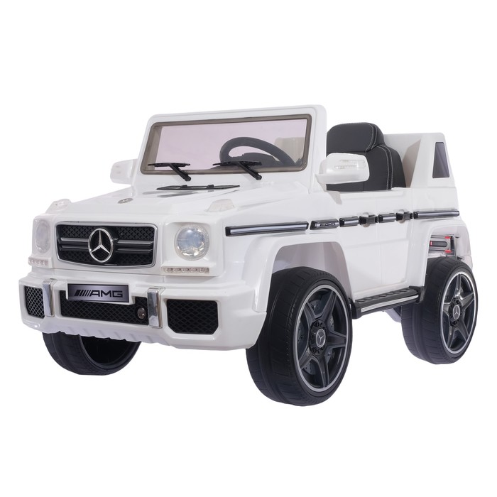 Электромобиль MERCEDES-BENZ G63 AMG, EVA колёса, кожаное сидение, цвет белый