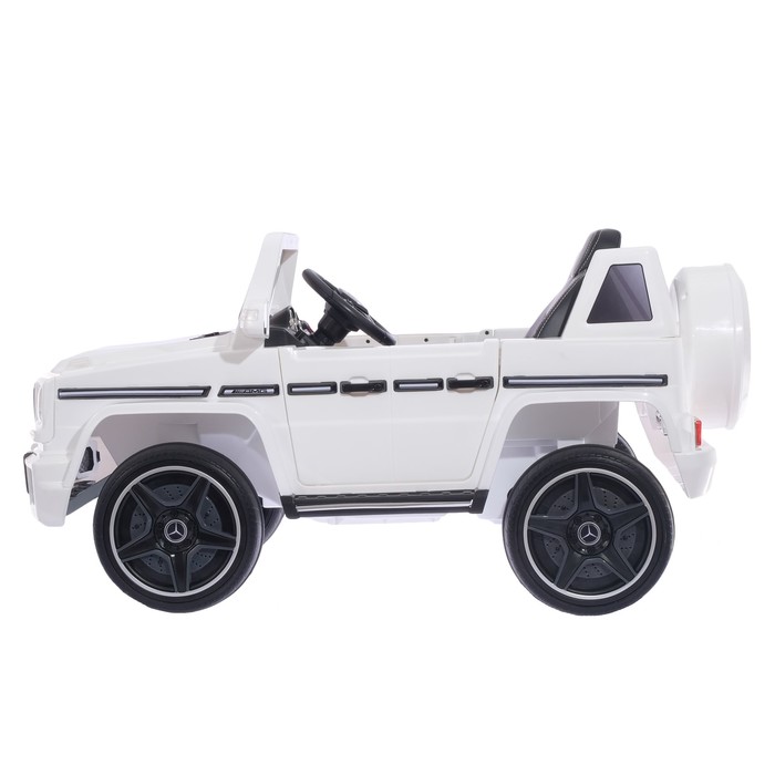 Электромобиль MERCEDES-BENZ G63 AMG, EVA колёса, кожаное сидение, цвет белый