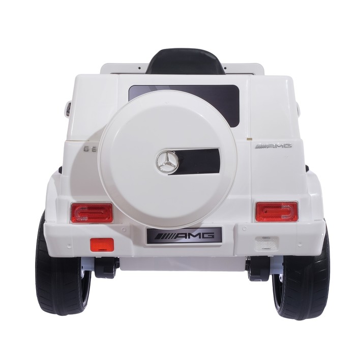 Электромобиль MERCEDES-BENZ G63 AMG, EVA колёса, кожаное сидение, цвет белый