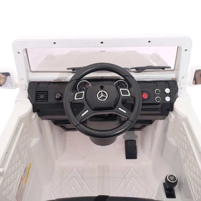 Электромобиль MERCEDES-BENZ G63 AMG, EVA колёса, кожаное сидение, цвет белый