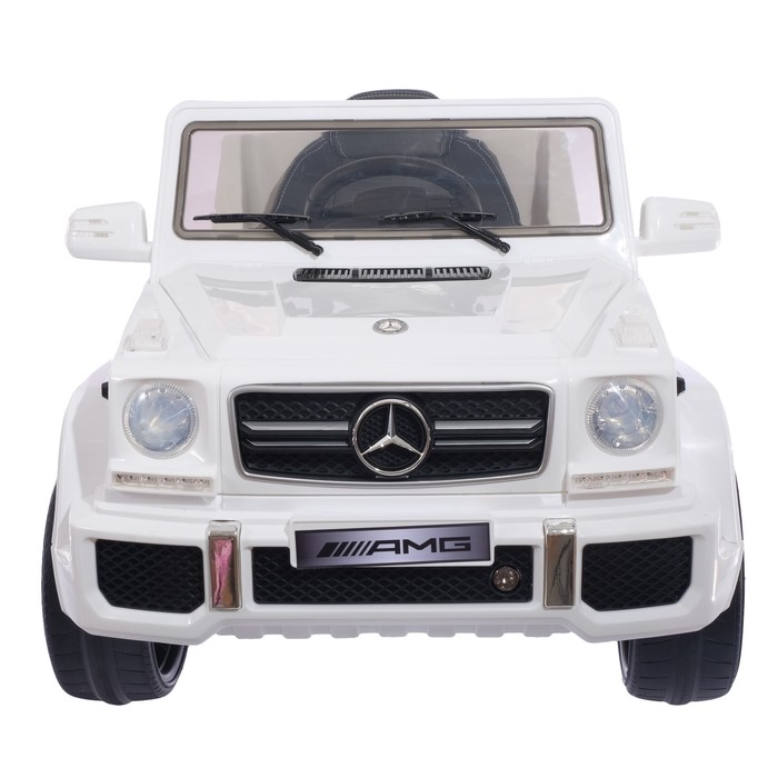 Электромобиль MERCEDES-BENZ G63 AMG, EVA колёса, кожаное сидение, цвет белый