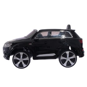Электромобиль AUDI Q7, EVA колёса, кожаное сиденье, цвет чёрный глянец от Сима-ленд