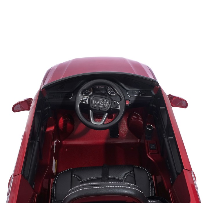 Электромобиль AUDI Q7, EVA колёса, кожаное сидение, цвет красный глянец