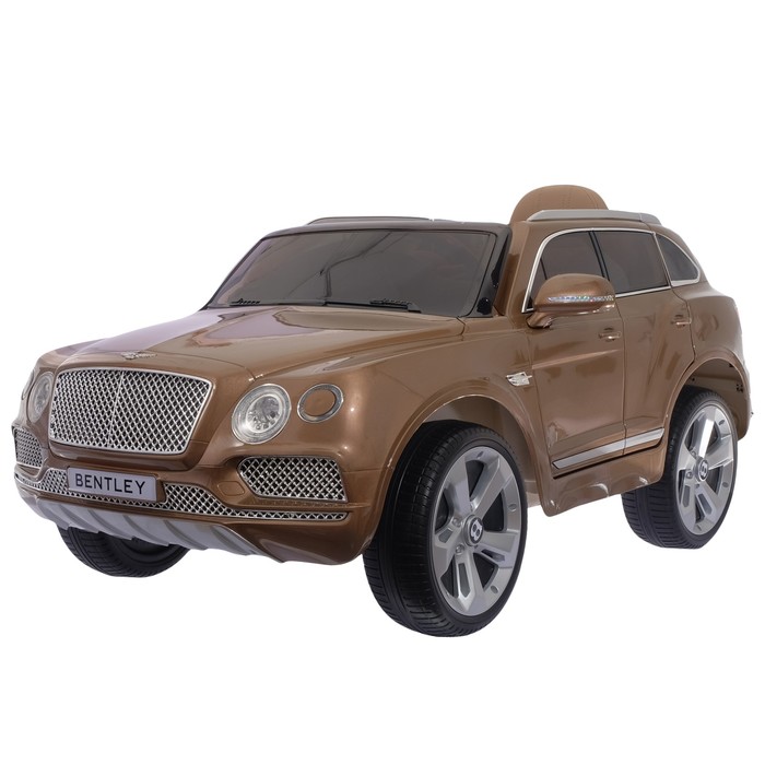 Электромобиль BENTLEY BENTAYGA, EVA колёса, кожаное сидение, цвет коричневый глянец