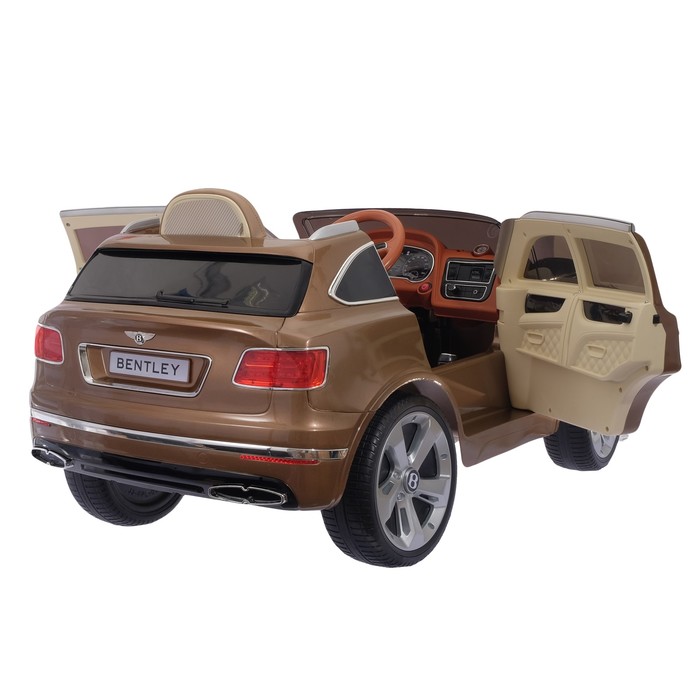 Электромобиль BENTLEY BENTAYGA, EVA колёса, кожаное сидение, цвет коричневый глянец