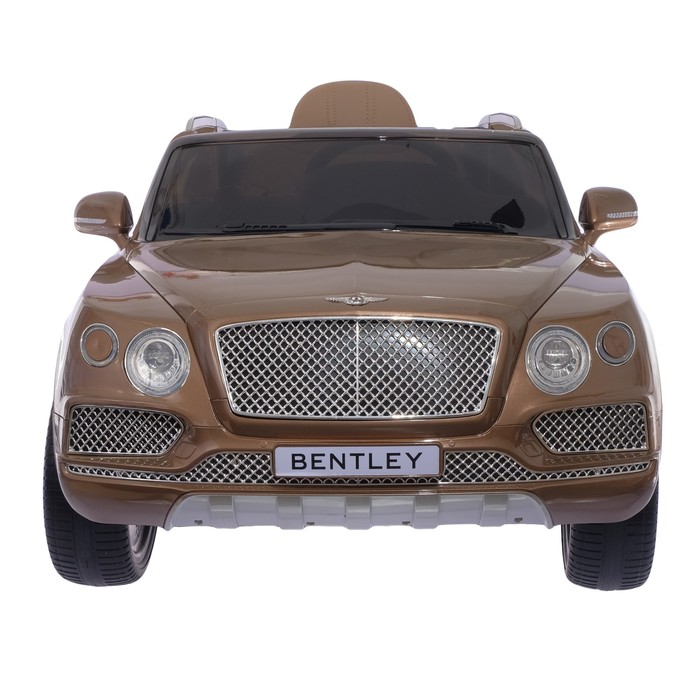 Электромобиль BENTLEY BENTAYGA, EVA колёса, кожаное сидение, цвет коричневый глянец