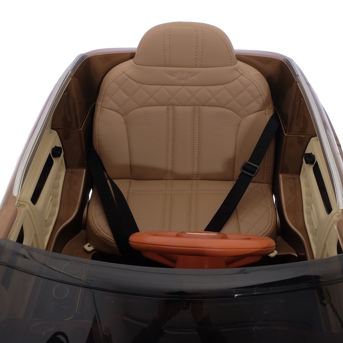 Электромобиль BENTLEY BENTAYGA, EVA колёса, кожаное сидение, цвет коричневый глянец