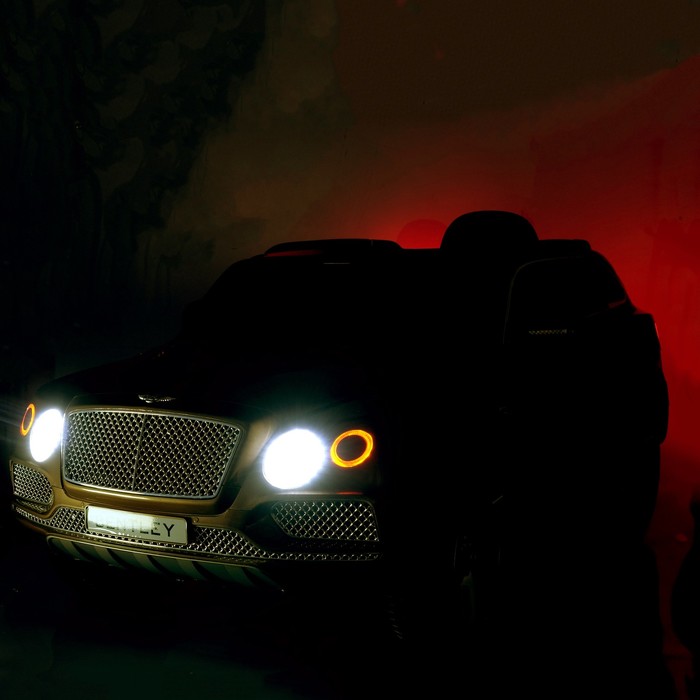 Электромобиль BENTLEY BENTAYGA, EVA колёса, кожаное сидение, цвет коричневый глянец