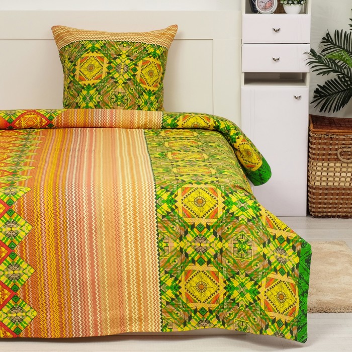 Постельное бельё Экономь и Я 1,5 сп. Весеннее Марокко 143х215 ± 5 см, 150х214 ± 5 см, 70х70 ± 5 см - 1 шт, 120±6гр/м², 100% хл, бязь