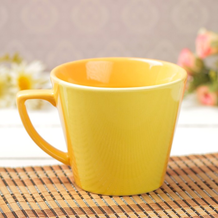 Кружка 320 "Конус", жёлто-оранжевая