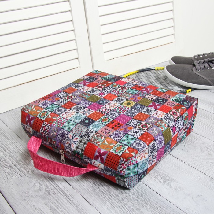 Сумка для обуви на молнии, 1 отдел, разноцветный