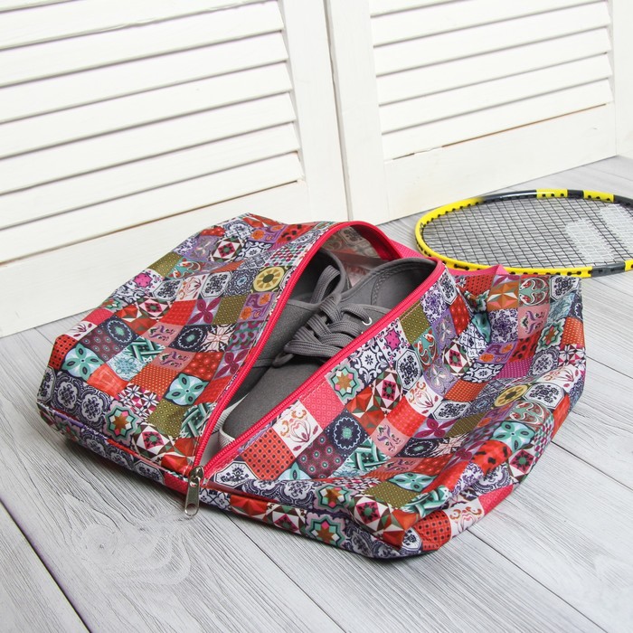 Сумка для обуви на молнии, 1 отдел, разноцветный