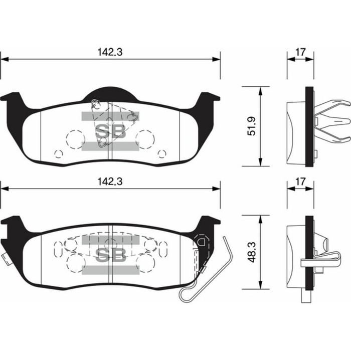 Колодки тормозные дисковые HI-Q SP1512
